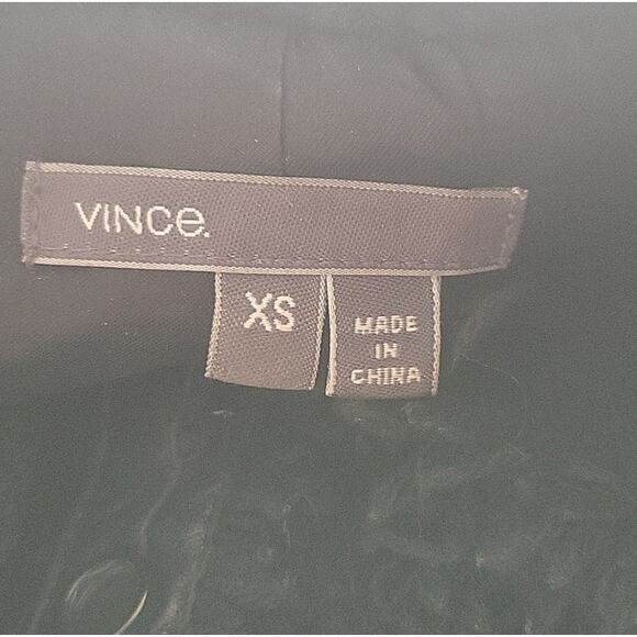 XS Vince black tweed & faux leather wool blend moto jacket with pockets - Picture 7 of 9